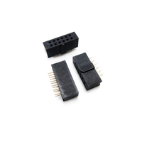 PCB插座连接器2.54mm间距双排用于samtec带定位2*6/8/10/12/14/16/20P母Pin Header